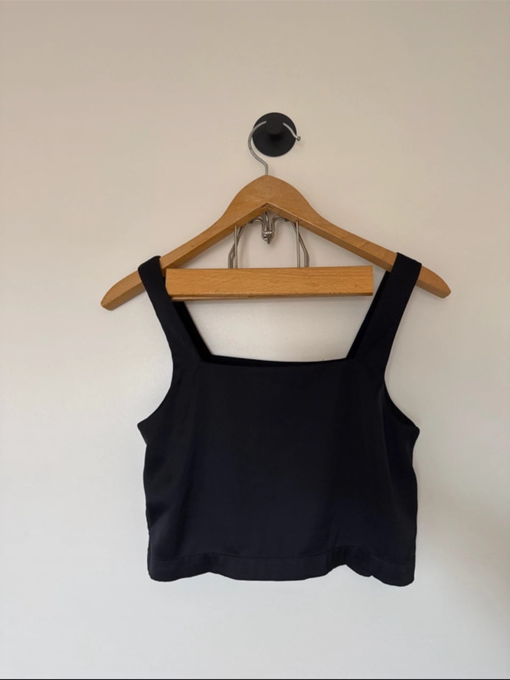 Abercrombie & Fitch Black Square-Neck Crop Tank